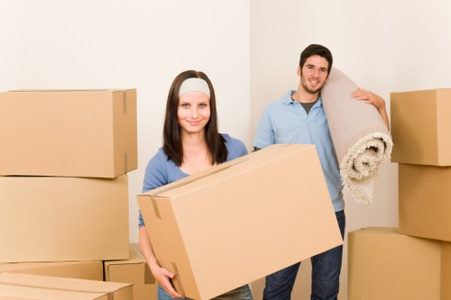 Loading household items into a van near Hampstead