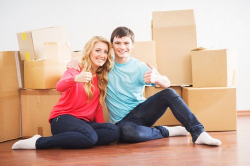 Organised boxed household items for packing services in Hampstead