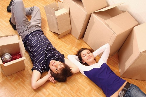 Household items being loaded for a local removal service