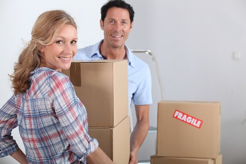 Loading furniture into a removals van for a Hampstead move
