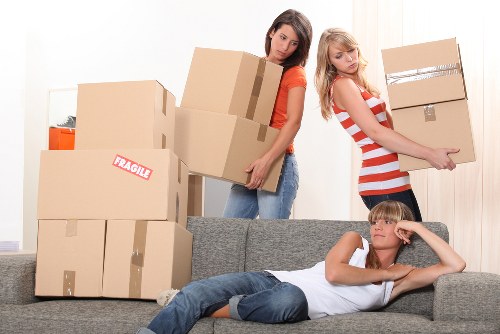 Loading furniture into a truck for a Hampstead flat move