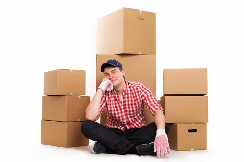 Office relocation setup with desks and equipment for a Hampstead business move